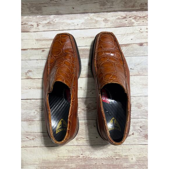 Michael Toschi Slip-On Crocodile Loafers Leather Men\'s 8.5 CIS Carbonlite Brown main image 4